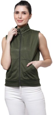 UZARUS Sleeveless Solid Women Jacket