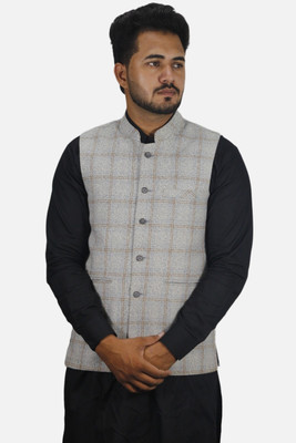 gargian master cut Sleeveless Self Design Men Jacket