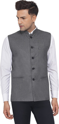 JIHUZUR Sleeveless Solid Men Jacket
