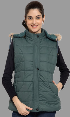 ELANHOOD Sleeveless Self Design Women Jacket
