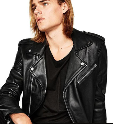 Leather Retail Full Sleeve Solid Men Jacket