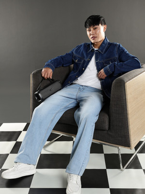 Eszett Full Sleeve Printed Men Denim Jacket