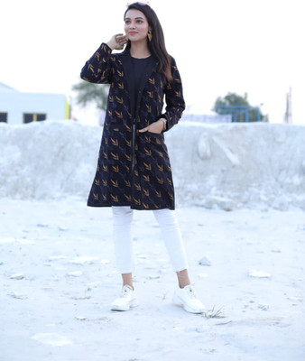 Craftwellstudio Full Sleeve Self Design Women Jacket