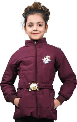 fitandfine Full Sleeve Solid Baby Girls Jacket