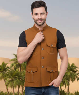 AVSJ Sleeveless Solid Men Jacket