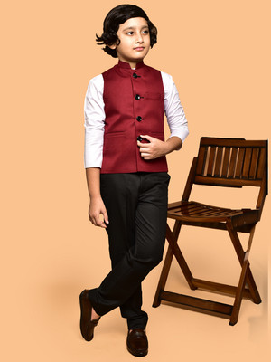 PRINTCULTR Sleeveless Solid Boys Jacket