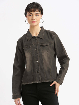 SHOWOFFFF Full Sleeve Solid Women Denim Jacket