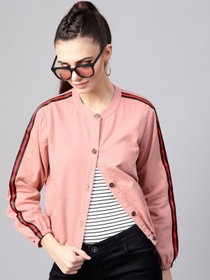 SASSAFRAS Full Sleeve Striped Women Denim Jacket