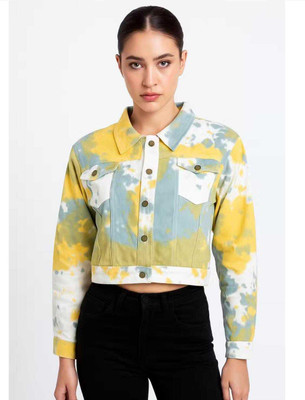 Addition Full Sleeve Printed Women Denim Jacket