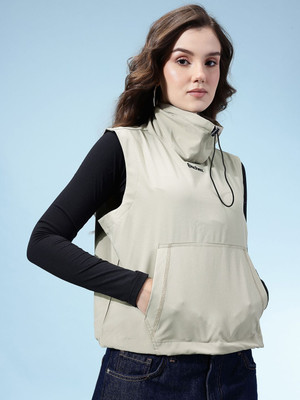 Glitchez Sleeveless Solid Women Jacket