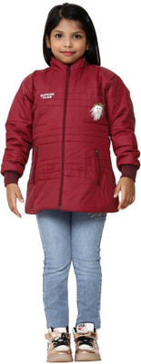 TBMANIA Full Sleeve Solid, Printed Girls Jacket