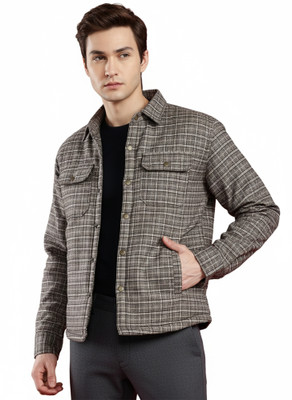Leather Retail Full Sleeve Checkered Men Jacket