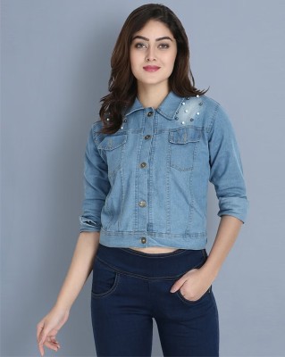 Aarvia 3/4th Sleeve Washed Women Denim Jacket