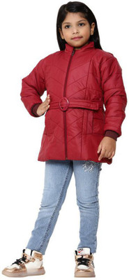 official club Full Sleeve Self Design Girls Jacket