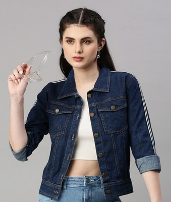 VOGATI Full Sleeve Solid Women Denim Jacket