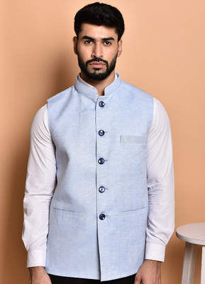 PRINTCULTR Sleeveless Solid Men Jacket