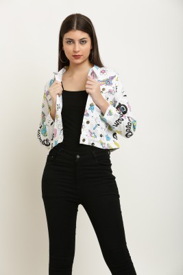 NURFASHION 3/4th Sleeve Printed Women Denim Jacket