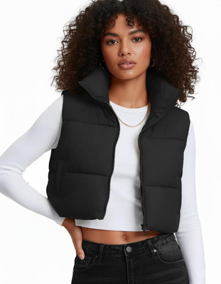 Greepin Fashion Sleeveless Solid Women Jacket