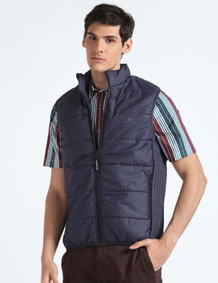 FLYING MACHINE Sleeveless Solid Men Jacket