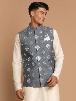 VASTRAMAY Sleeveless Embroidered Men Jacket