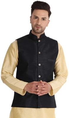 maksud enterprise Sleeveless Self Design Men Jacket
