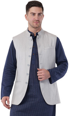 integration Sleeveless Self Design Men Jacket