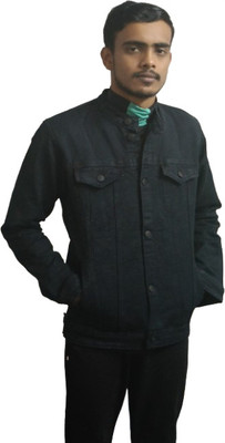 Bikram Full Sleeve Self Design Men Denim Jacket
