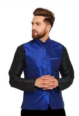 AGGARMENTS Sleeveless Self Design Men Jacket