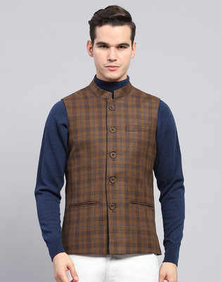 MONTE CARLO Sleeveless Checkered Men Jacket