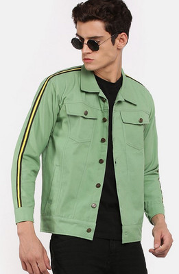 VOGATI Full Sleeve Striped Men Denim Jacket