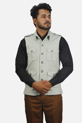 gargian master cut Sleeveless Self Design Men Jacket
