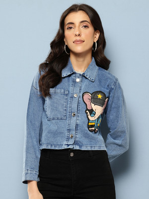Sangria Full Sleeve Applique Women Denim Jacket