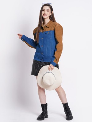 Hi Fashion Full Sleeve Colorblock Women Denim Jacket