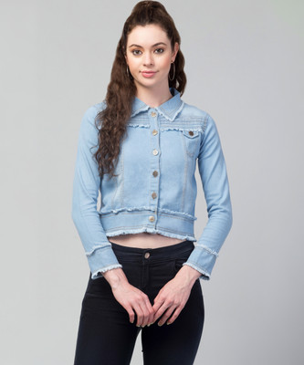 Meri Fashion Full Sleeve Washed Women Denim Jacket