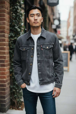 FrostFit Full Sleeve Solid Men Denim Jacket