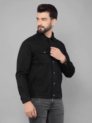 Flaring Full Sleeve Solid Men Denim Jacket
