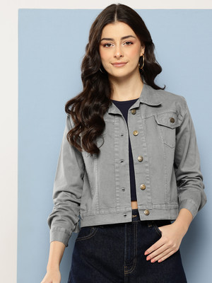 Sangria Full Sleeve Solid Women Denim Jacket