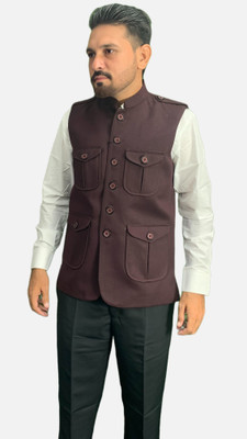 gargian master cut Sleeveless Solid Men Jacket