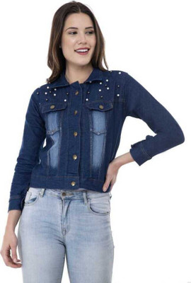 KASHIAN 3/4th Sleeve Washed Women Denim Jacket