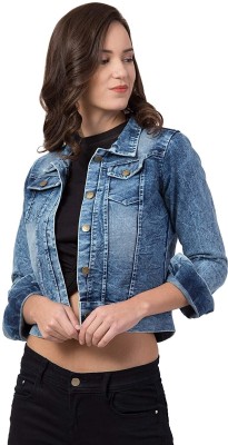 SAMAN FASHION WEAR Full Sleeve Washed Women Denim Jacket