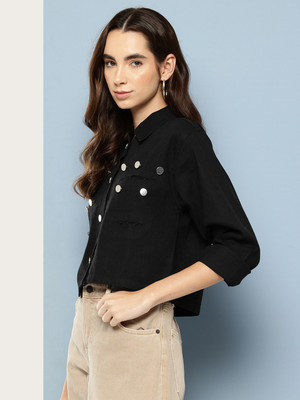 Aarika Full Sleeve Applique Women Denim Jacket