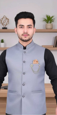 maksud enterprise Sleeveless Solid Men Jacket