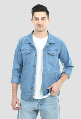 MONTREZ Full Sleeve Solid Men Denim Jacket