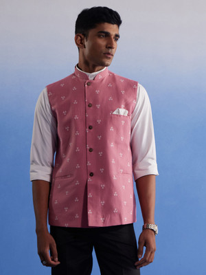 Shvaas By Vastramay Sleeveless Printed Men Jacket