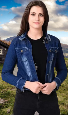 GORIYA 3/4th Sleeve Washed Women Denim Jacket