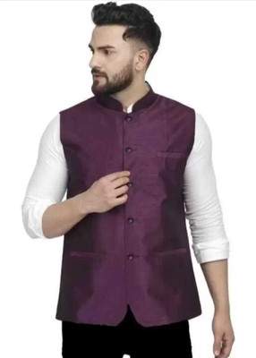 AGGARMENTS Sleeveless Self Design Men Jacket