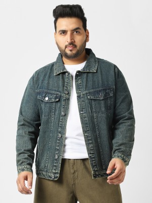 Urbano Plus Full Sleeve Washed Men Denim Jacket