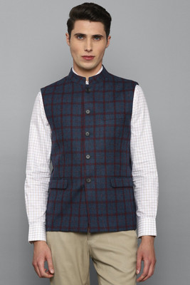 LOUIS PHILIPPE Sleeveless Checkered Men Jacket