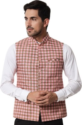 Vastraa Fusion Sleeveless Checkered Men Jacket