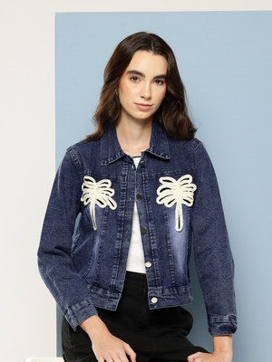 METRONAUT Full Sleeve Printed Women Denim Jacket